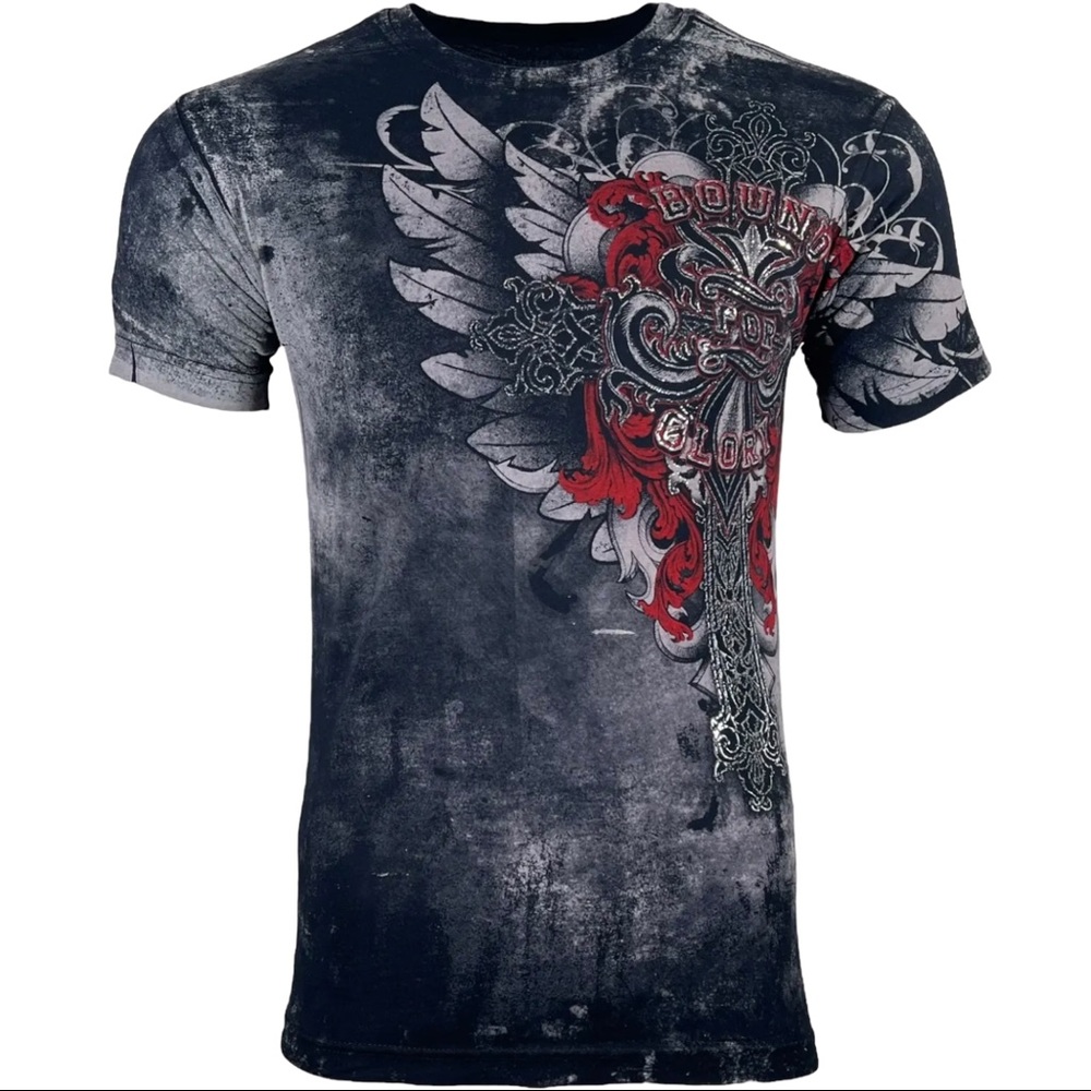 Xtreme Couture By Affliction Men's T-Shirt SALVATION Black Wings Cross S-5XL